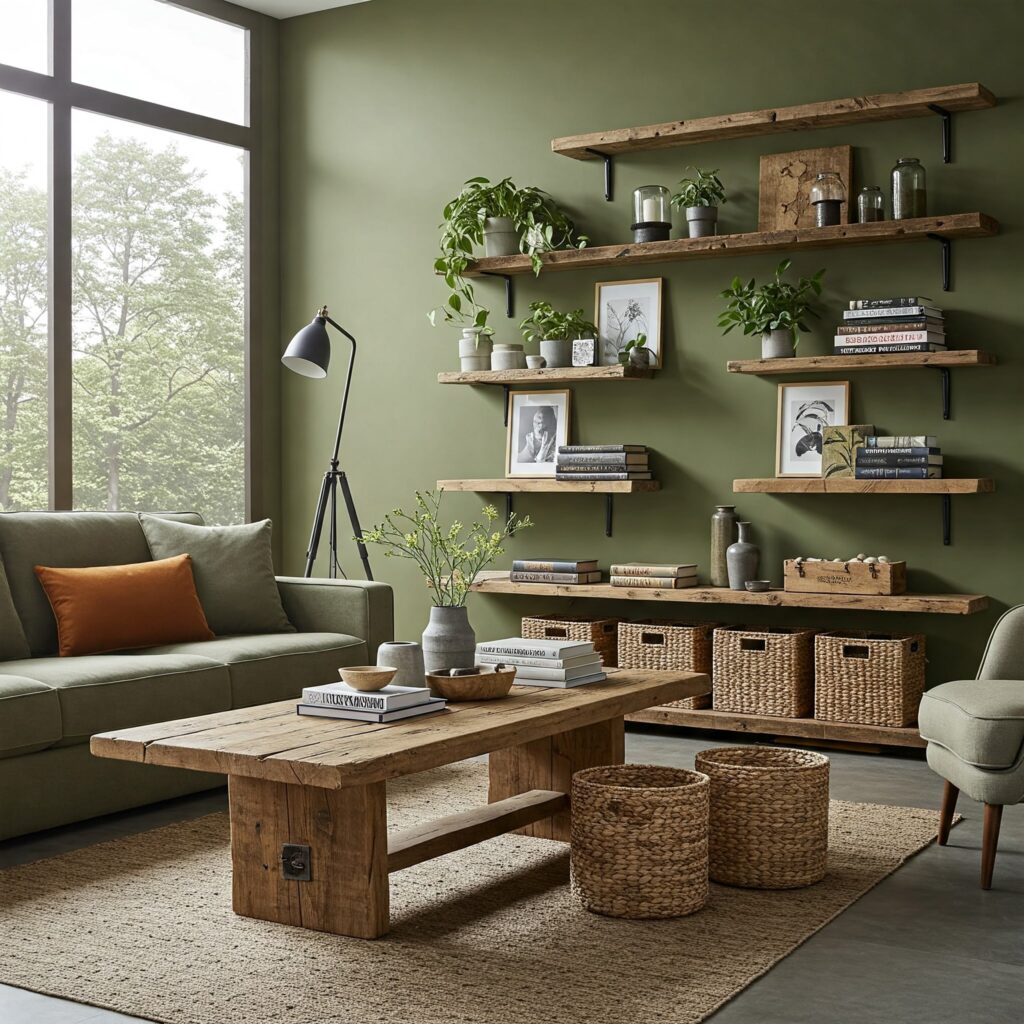 Olive Green Living Room 16