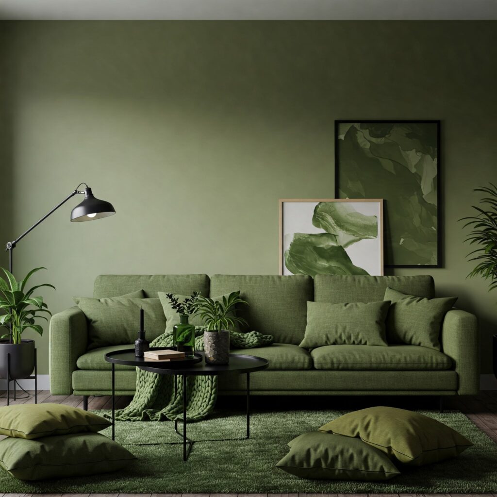 Olive Green Living Room 2