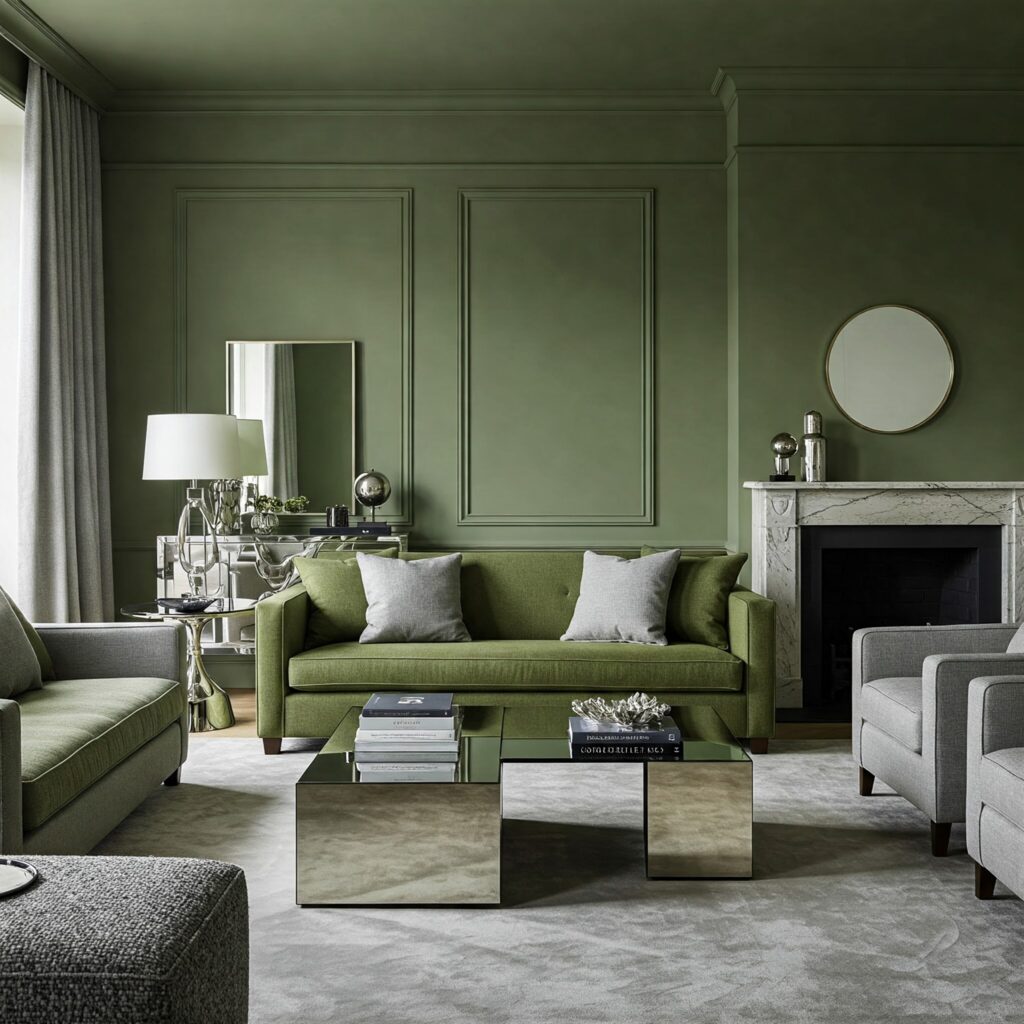 Olive Green Living Room 20