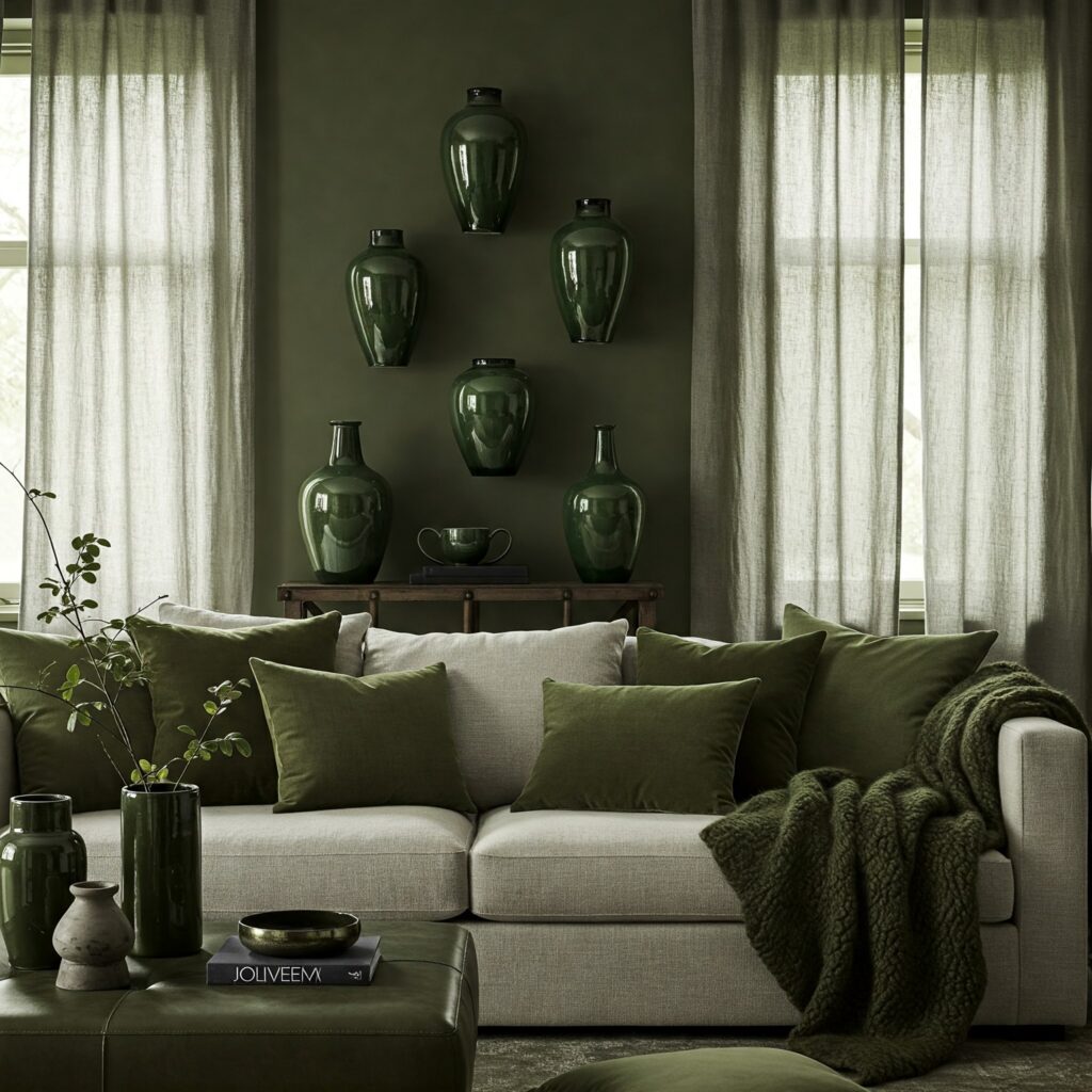 Olive Green Living Room 6