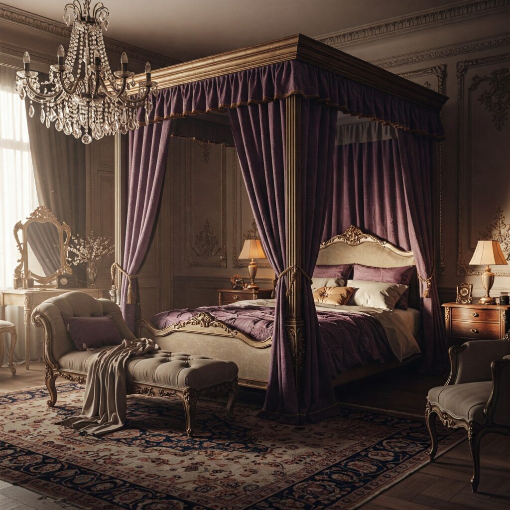 Vintage Purple Bedroom Decor