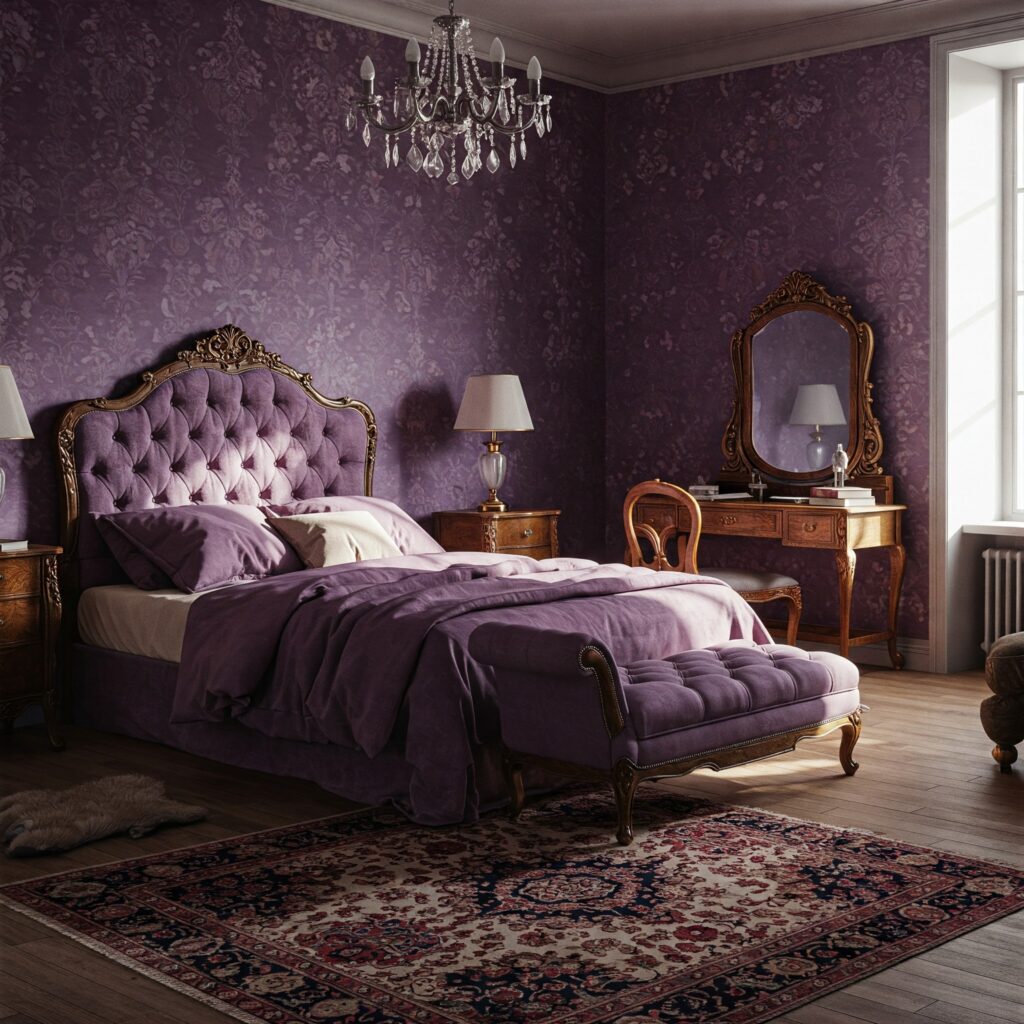 Vintage style Purple Bedroom