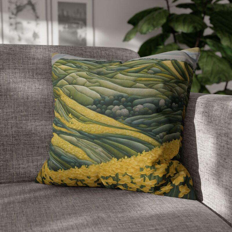 Daffodil Fields Spun Polyester Pillowcase