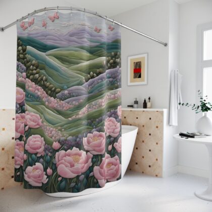 Rosy Meadow Shower Curtain
