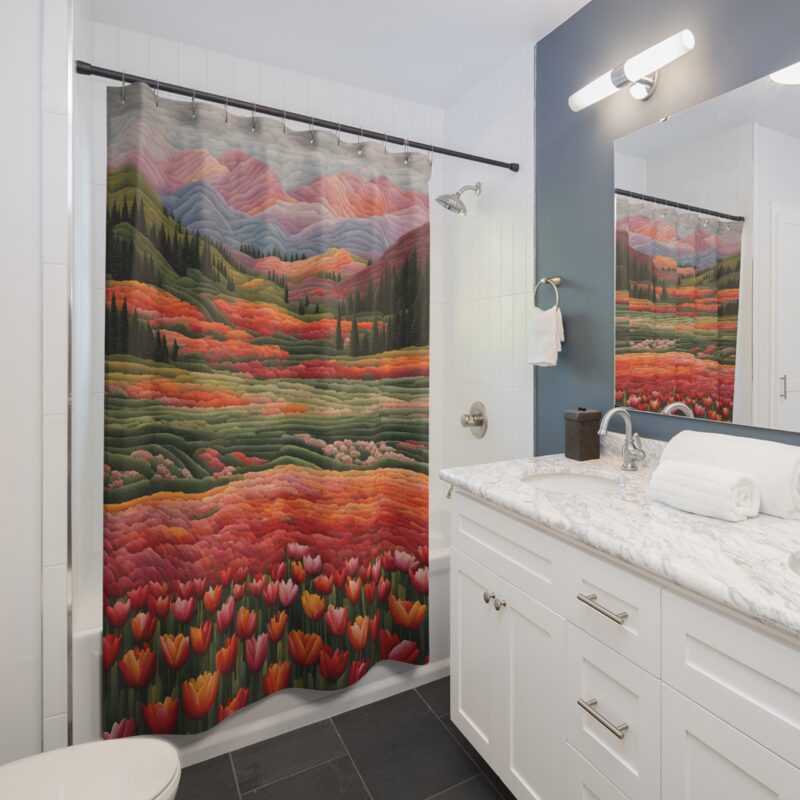 Scarlet Crest Shower Curtain - Image 4