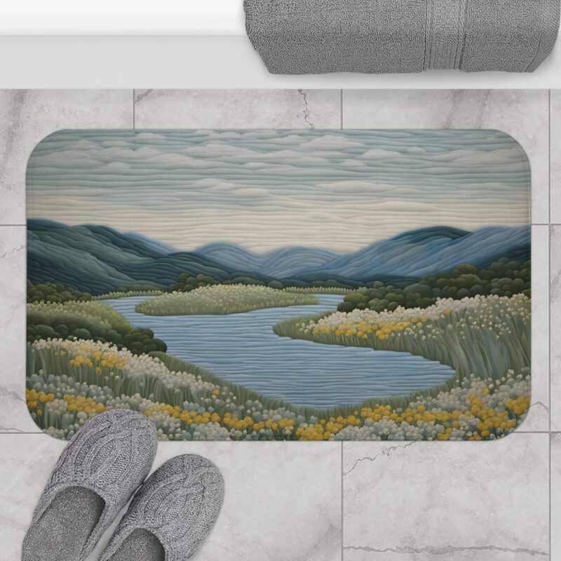 Azure Drift Bath Mat