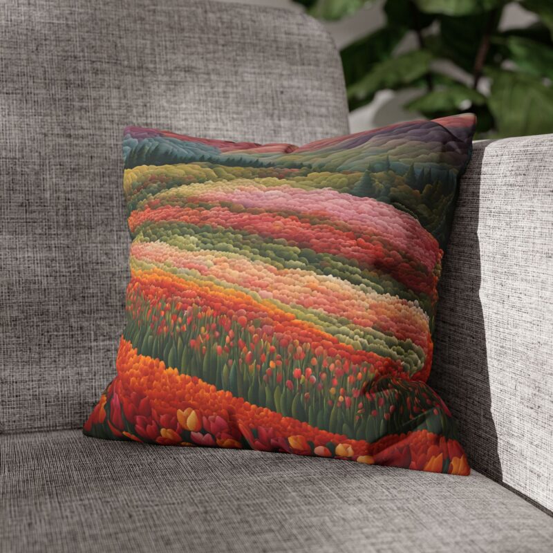 Spring Canvas Faux Suede Pillowcase