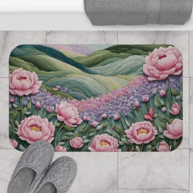 Rosy Meadow Bath Mat