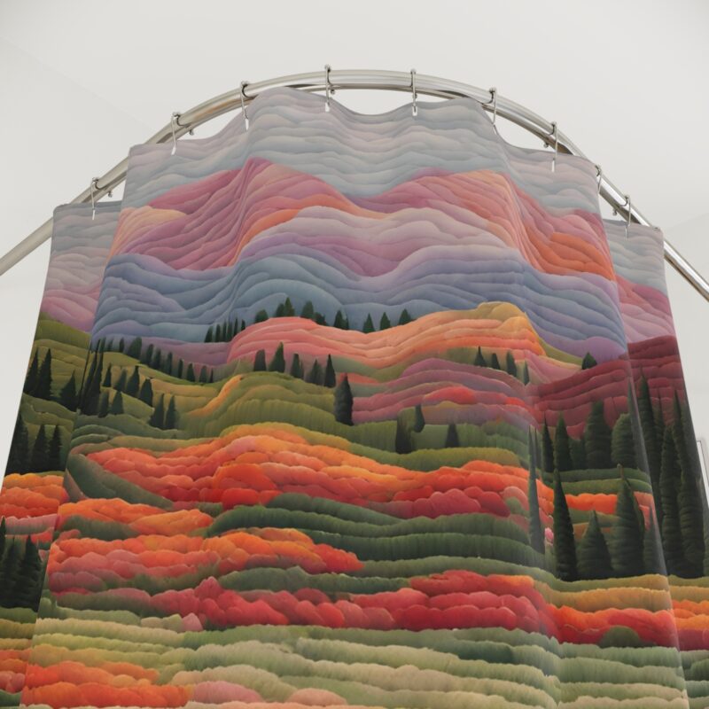 Scarlet Crest Shower Curtain - Image 3