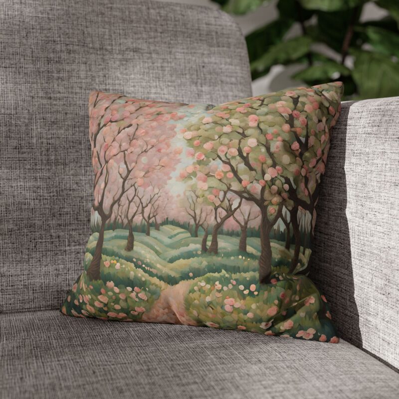 Sakura Path Faux Suede Pillowcase