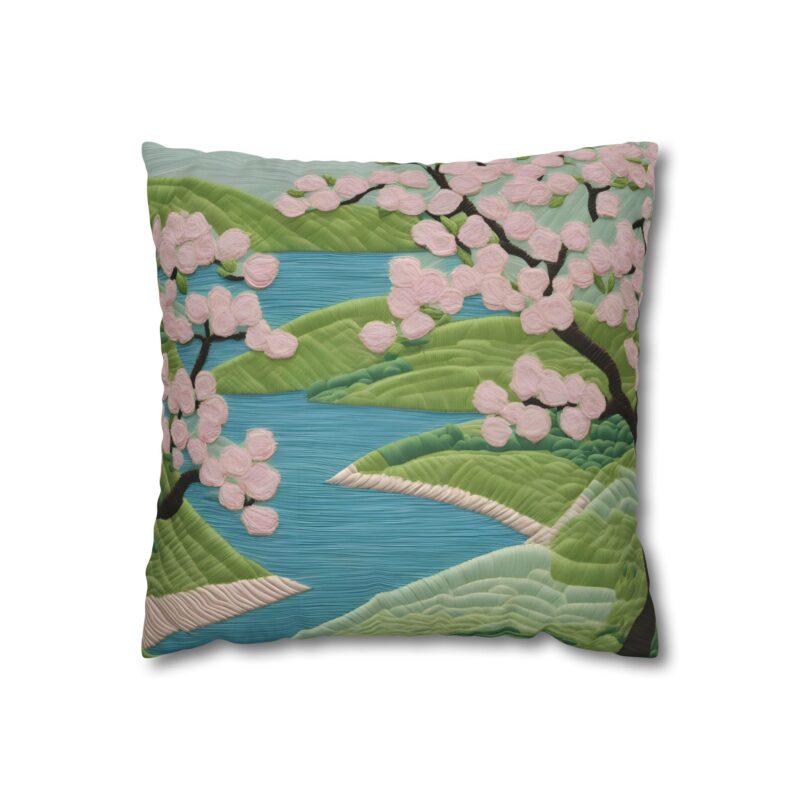 Sakura Stream Faux Suede Pillowcase - Image 2