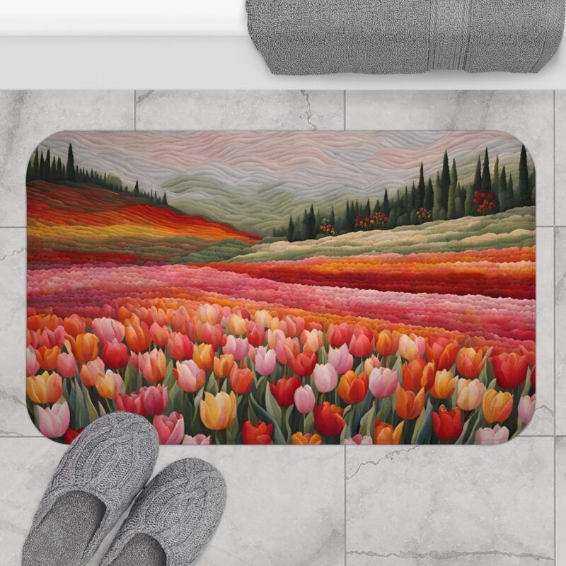 Scarlet Crest Bath Mat