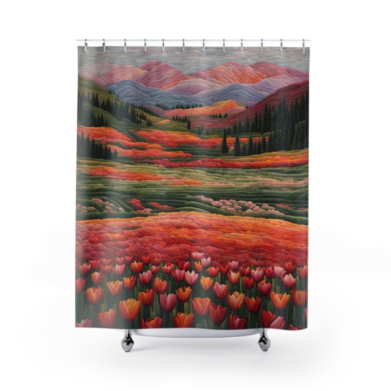 Scarlet Crest Shower Curtain - Image 2