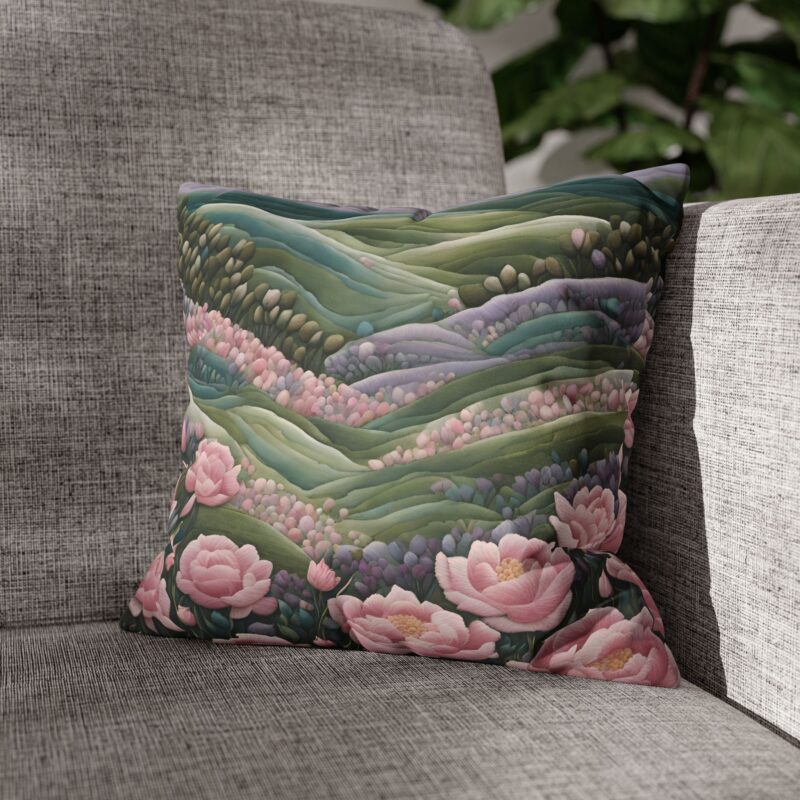 Rose Valley Faux Suede Pillowcase