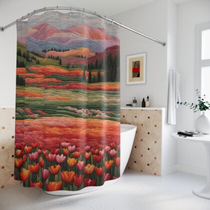 Scarlet Crest Shower Curtain