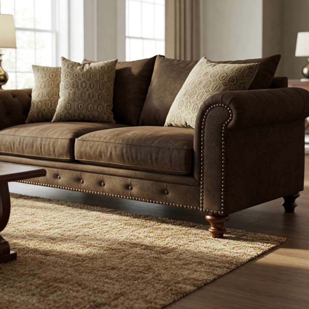 Monochromatic brown living room 3